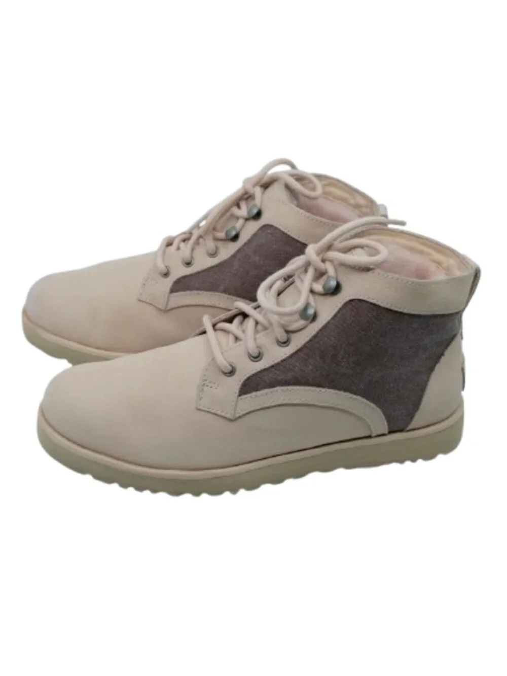 UGG~BETHANY CANVAS QUARTZ SHOES~Chukka Boots Leather Shearling Sz 9.5